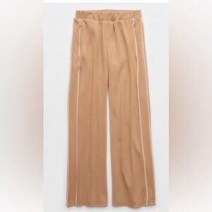 Aerie Offline Chill Up Track Trouser in Dune Tan Wide-Leg Pants Large